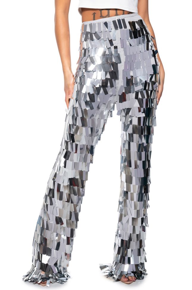 Extra View Val Stretch Sequin Pant In Silver