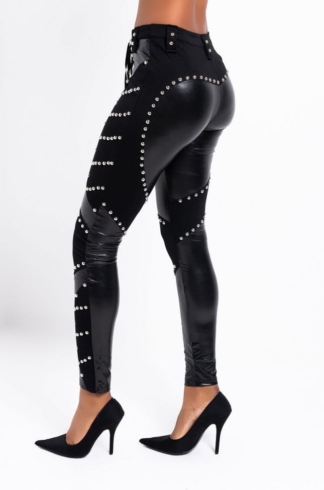 Side View Vroom Vroom High Waisted Faux Leather Legging in Black