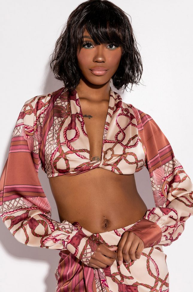 Front View Want It I Got It Ultra Cropped Blouse