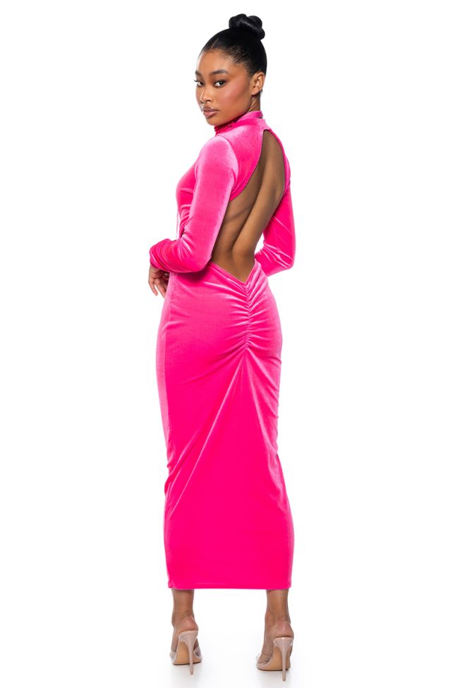Side View Welcome To The Top Velvet Maxi Dress