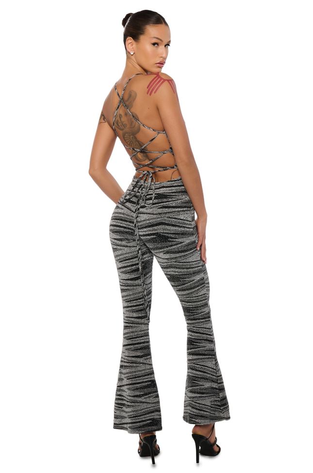 Back View Wild Child Flare Jumpsuit