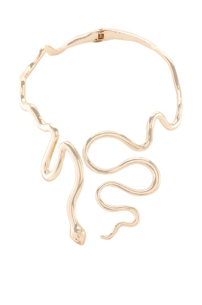 Side View Winding Snake Statement Necklace