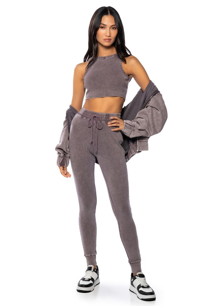 Side View Windows Down Ribbed Knit Jogger