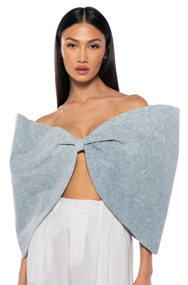 Front View Wrap Me Up Oversized Bow Top