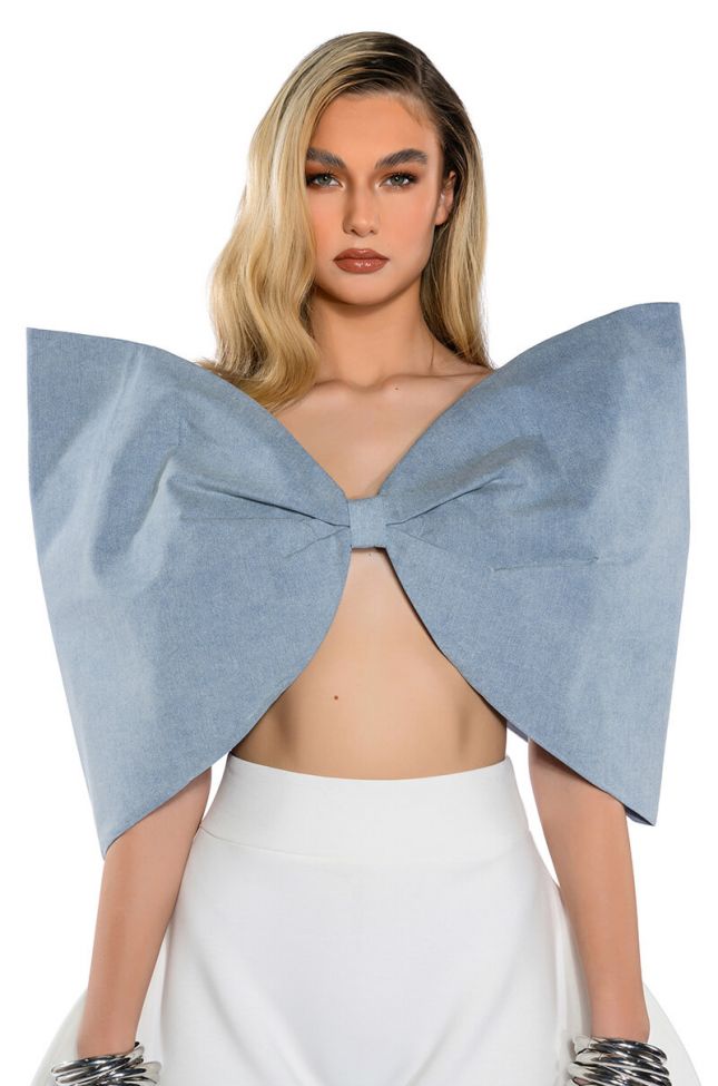 Side View Wrap Me Up Oversized Bow Top