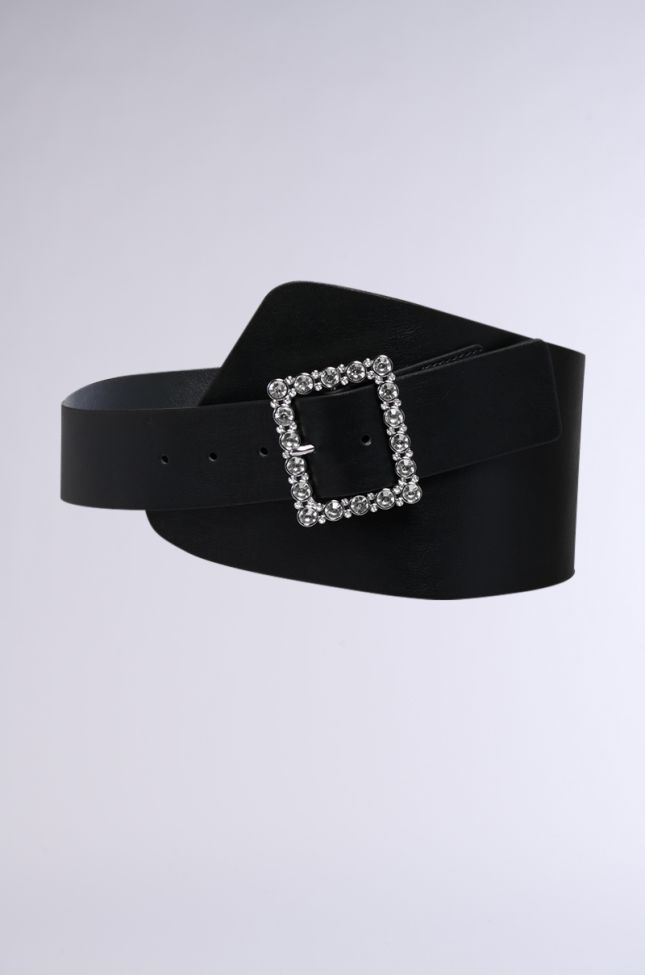 Front View Wrapped Up Statement Belt In Black Silver