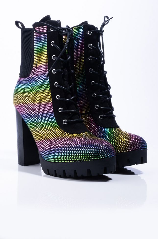 Detail View You Already Know Chunky Bootie in Black Multi