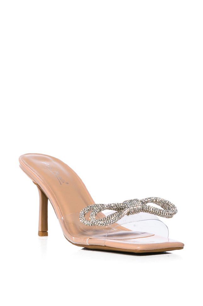 Back View Zeal Embellished Bow Sandal In Clear