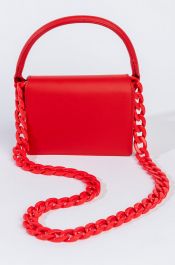 BEST FRIEND ACRYLIC CHAIN PURSE in red
 
