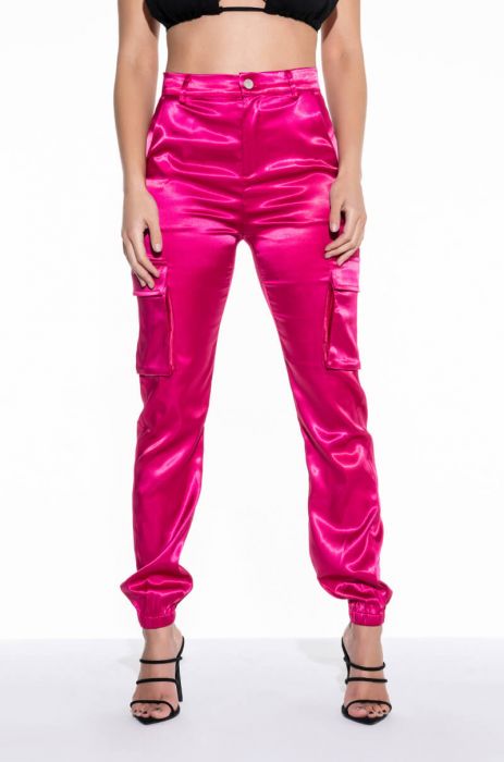 MISSION IMPOSSIBLE SATIN CARGO JOGGER PANTS