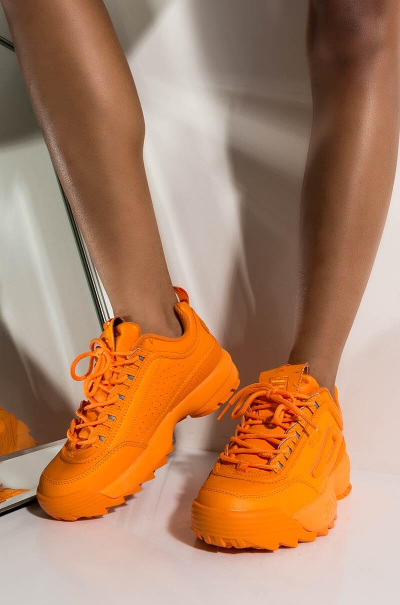 orange chunky sneakers