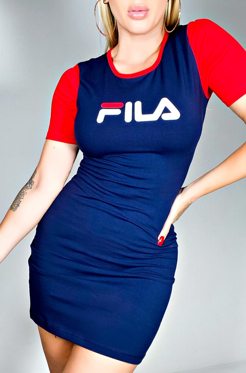FILA Round Neck Short Sleeve Text Logo 