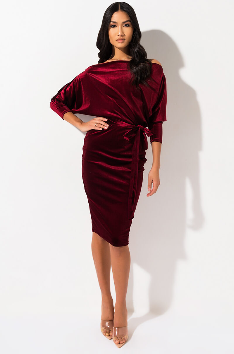 burgundy pvc dress