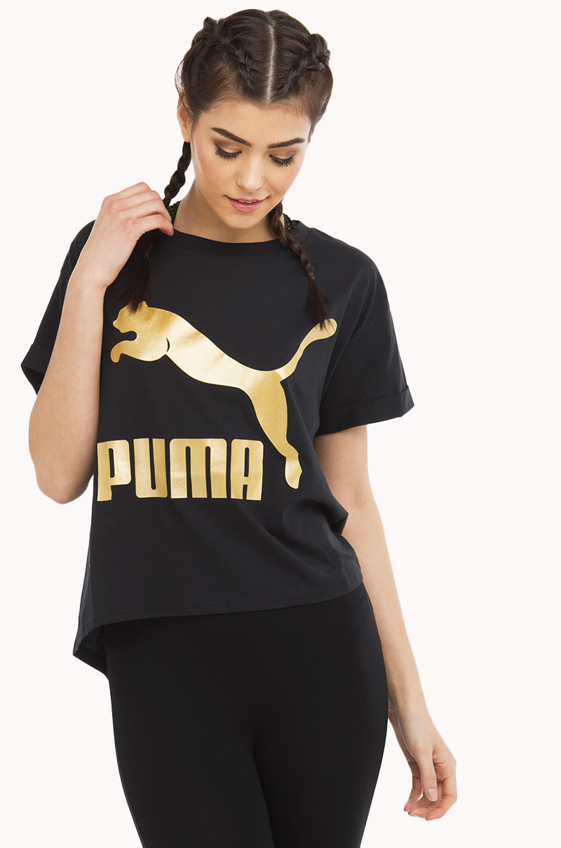 puma black and gold shirt