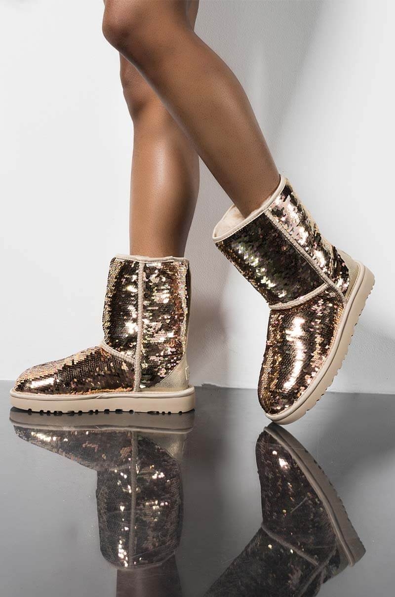 silver sequin ugg boots