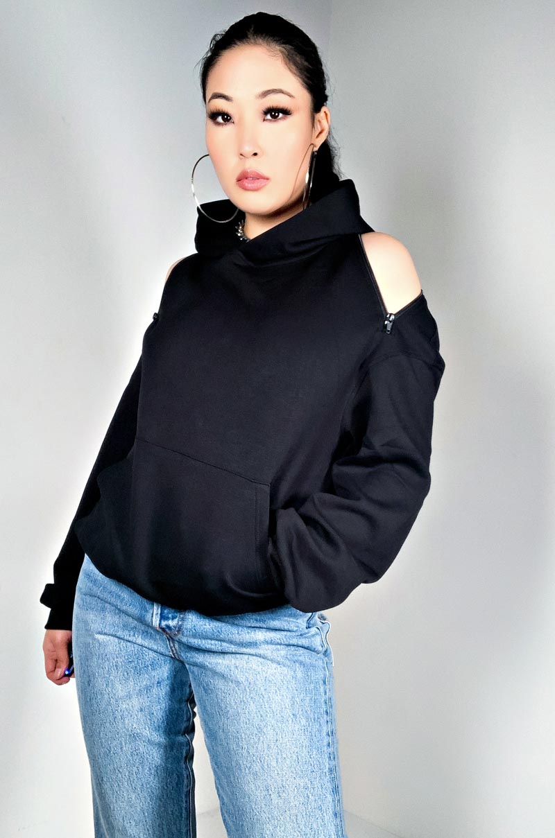 UPC 018467000068 product image for AKIRA Wagner Open Back Functional Hoodie | upcitemdb.com