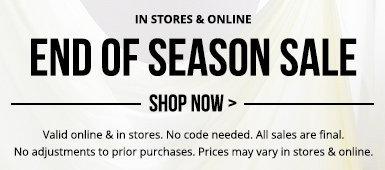 End of Season Sale. New markdowns added. No code needed.