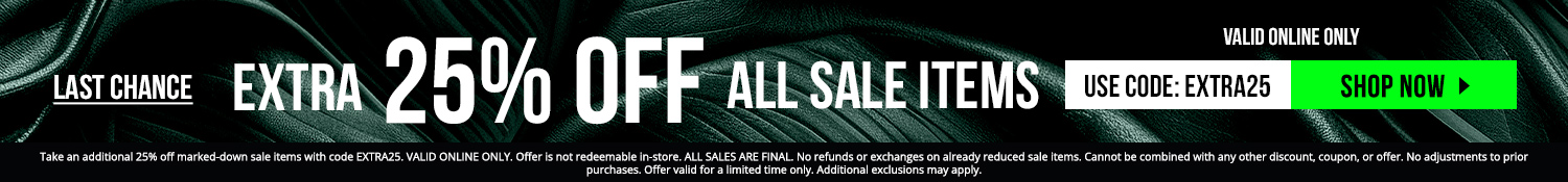 Take an additional 25% off marked-down sale items with code EXTRA25. All sales final. Valid online only.