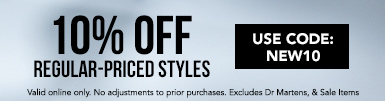 Take 10% Off Regular-Priced Styles with code NEW10.