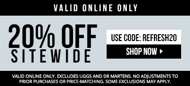 Take 15% off sitewide with code UPDATE. Excludes Uggs and Dr Martens. Valid online only.