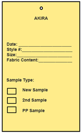 yellow sample tag